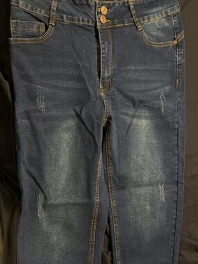 Women's Dark Blue Stretch Denim Jeans